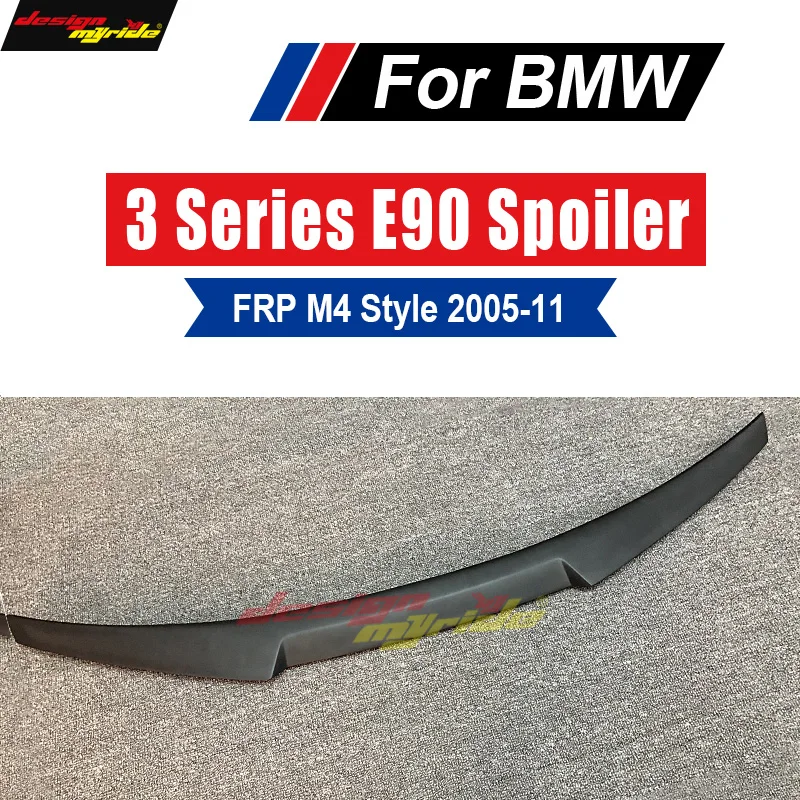 

E90 Spoiler Rear Diffuser Trunk Lip Wing M4 Style FRP Primer black for BMW E90 320i 325i 330i 335i 320d 325d Trunk Spoiler 05-11