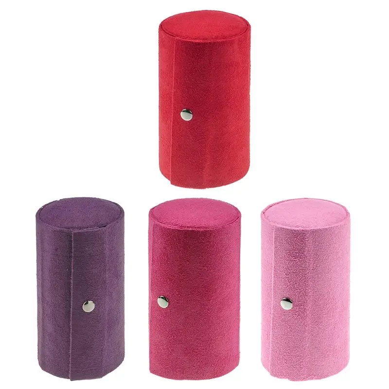 

Velvet Jewelry Box Travel 3-Layer Roll-up Snap Storage Earring Bracelet Display