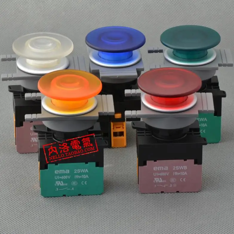 

[ SA ]Imports EMA illuminated pushbutton 30mm latching E3P4 *. A0/M0 self-lock/reset LED DC6V/12V/24V/AC110/220V 1NO/1NC-10PCS