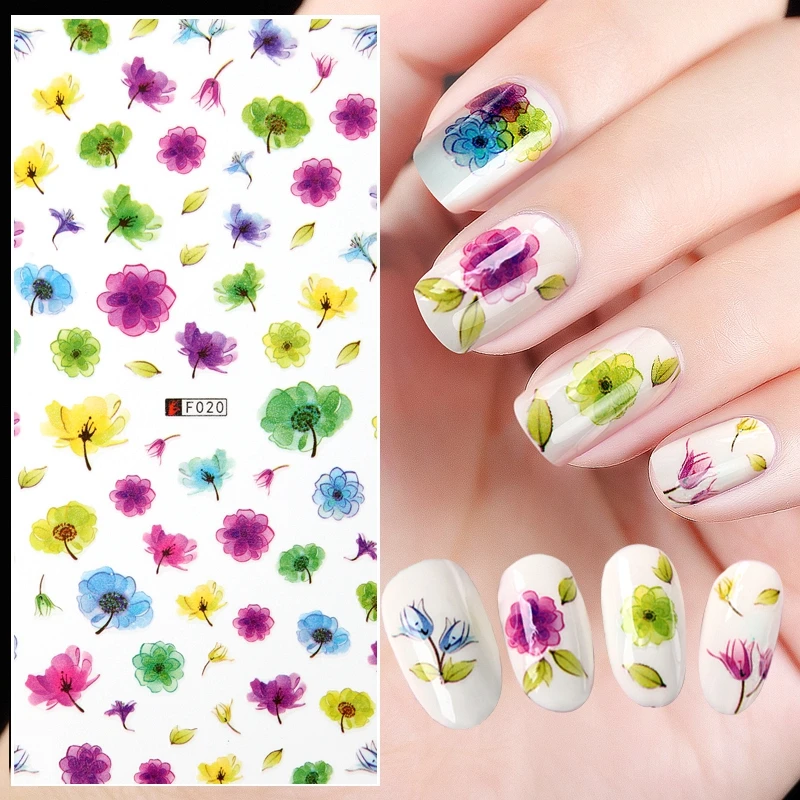 Высококачественный клей 3d украшения для ногтей стикер ультра-тонкий цветочный ногтей Наклейки Маникюр Материал ногтей инструменты смайлик
