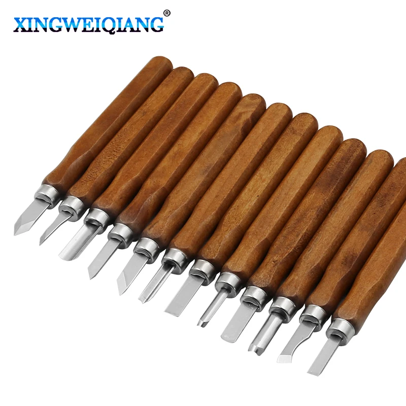 12pcs Woodcut Knife Wood Carving Tools Woodworking