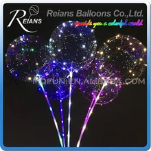 18 Polegada Luminosa Balão Led 3 M LED Luzes Da Corda do Balão de Ar Bolha Rodada Festa de Casamento Balões de Hélio para Crianças Brinquedo decoração