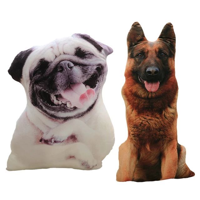 50cm Cute Simulation Dog Plush Toy 3D Printing Stuffed Animal Dog Plush Pillow Stuffed Cartoon Cushion Kids Doll Home Decro Gift 4