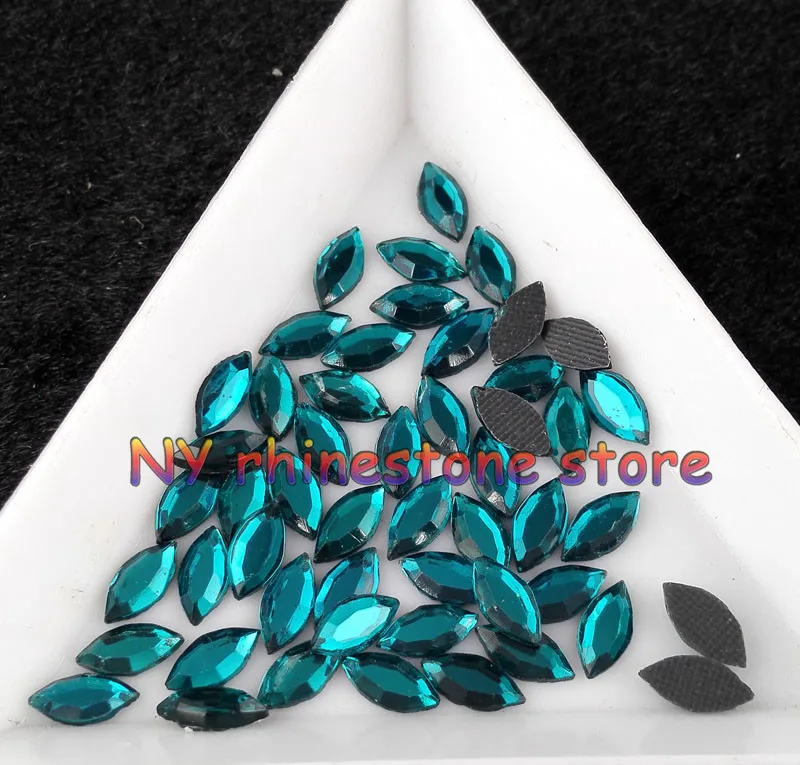 

Hotfix rhinestone,100pcs/bag,3.5mm*7mm,Peacock green horse eye glass FlatBack Crystal Rhinestone For Clothes,shoes,pants,dress