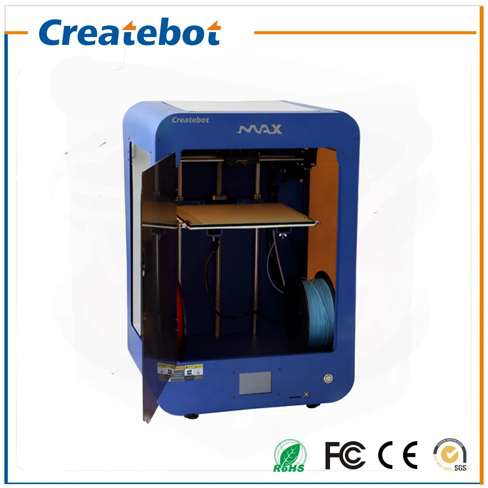  2016 Full Metal Createbot 3D Printer MAX 3d Printer Kit  Touch screen Single Extruder 3d-printer 1 roll Filament 8GB SD Card 