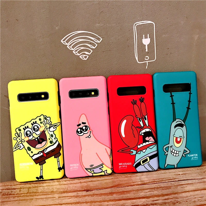 Sam S10 Губка Боб Чехол Mr. Krabs задняя крышка телефона для samsung Galaxy plus S9 S8 Note8 note9 note10 pro