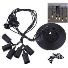 6 Heads Vintage Industrial Ceiling Lamp Edison Light Chandelier Pendant Lighting lamp holder/bases
