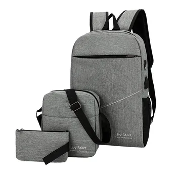 

3Pcs/set Women Backpack Canvas Book Bags Preppy Style School Back Bags for Teenage Girls Composite Bag Large Capacity Rucksack