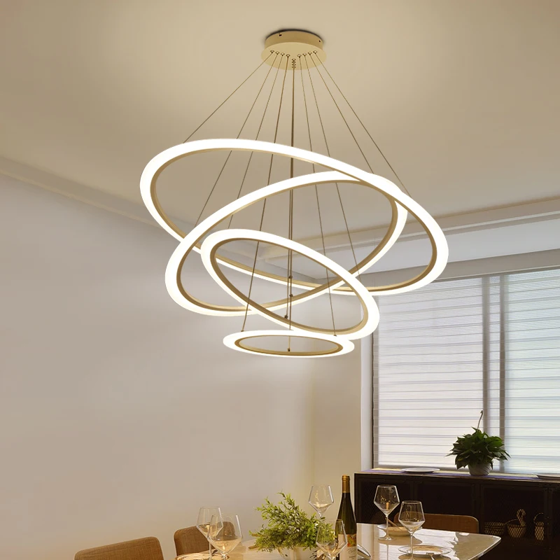 

Circel Rings modern led pendant lights for dining living room acrylic cerchio anello lampadario pendant lamp lamparas modernas