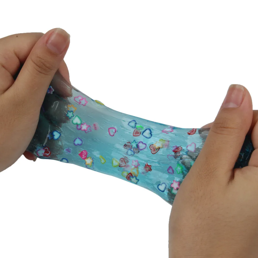 Прозрачный кристалл Slime DIY свет Пластилин Подвески шлама синий мягкий антистресс глиняные игрушки для детей осадка игрушки k330