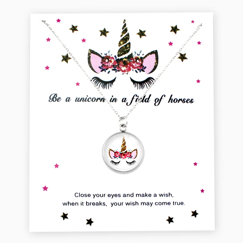 

Unicorn Silver Pendants Chain Necklaces Flamingos Bee Charms Women Men Unisex Trendy Jewelry Lover's Christmas Party Gift