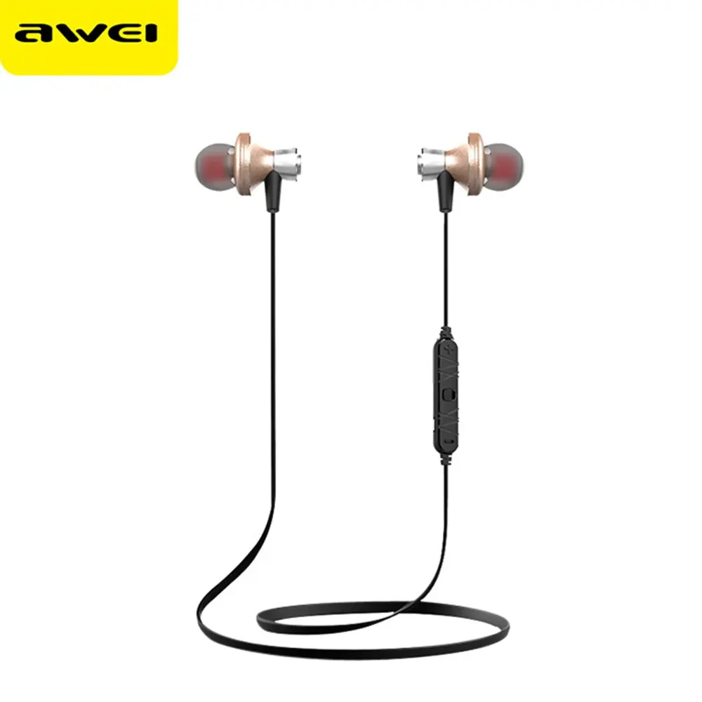 

Awei A860BL Bluetooth Sport Earbuds with Mic On-cord Control Noise Cancelling Wireless Earphone Handfree Headset