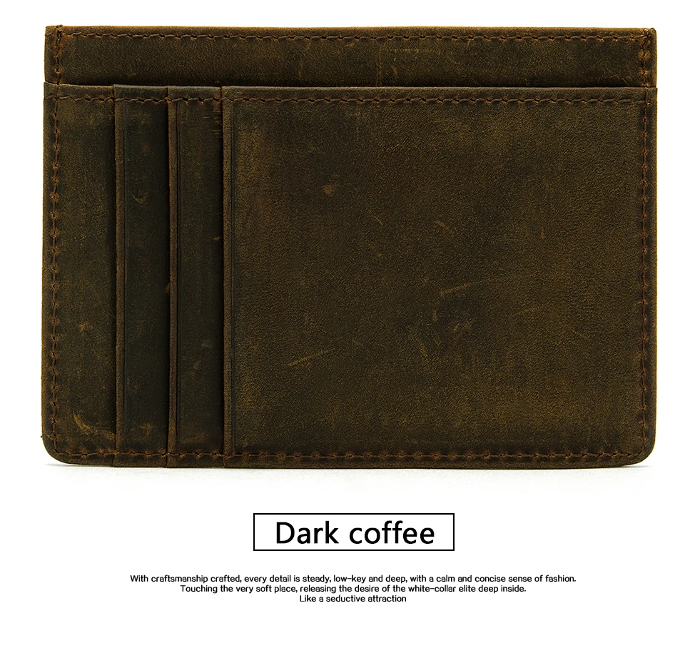 Card Holder Leather Genuine for Money Bag Mini Business Credit Card Holder Wallet Men Coin Purse Simple Cards Case 16