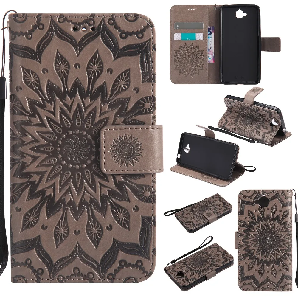 

Relief Sun Leather Wallet Case For Huawei Enjoy 5 Stand Cover For Huawei Enjoy 5 TD-LTE TIT-CL10 / TIT-CL00 With Card Holder