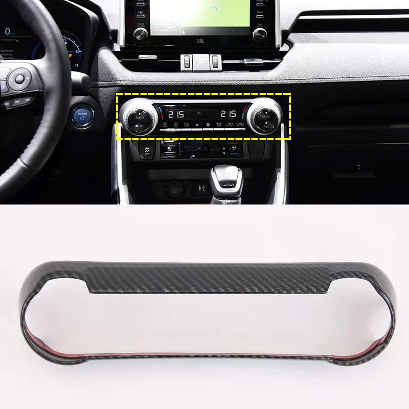 

For Toyota RAV4 XA50 2018 2019 Carbon Style Interior Air Conditioner Switch Buttons Frame Cover Trim Car styling