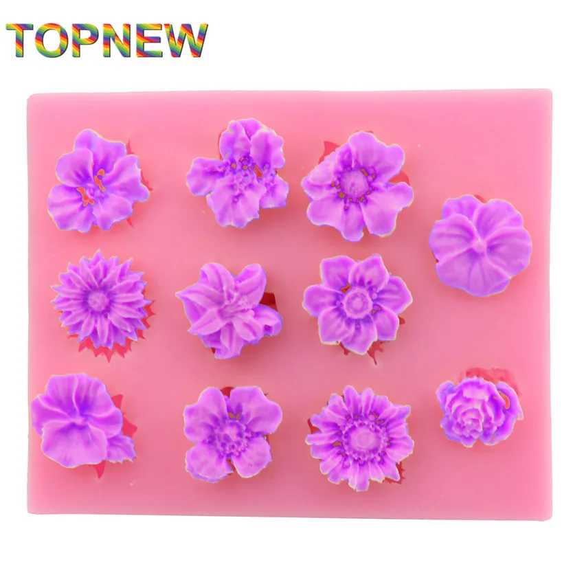 Various shapes of flower 3D silicone cake fondant decoration mold tools