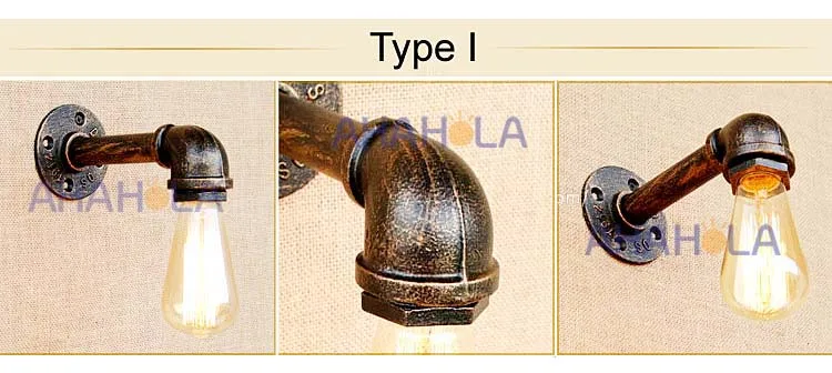 Лофт промышленный E27 настенный светильник, Ретро стиль, для помещений, 220 В, бра, настенные светильники, Ретро стиль, скандинавские железные трубы, лампа для дома, Wandlamp