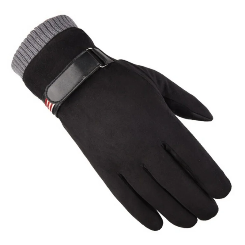 Осенние и зимние спортивные перчатки для бега, фитнеса, верховой езды, теплые перчатки для бега на открытом воздухе, спортивное оборудование, теплые спортивные перчатки - Цвет: Черный