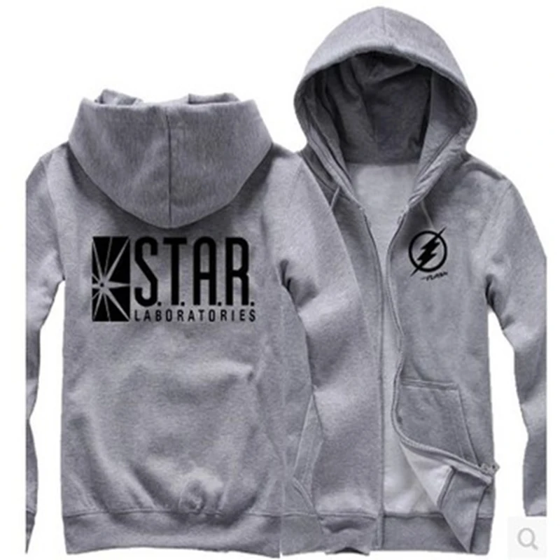 2018 осень флэш звезда S.T.A.R. Labs Мужская толстовка мужские толстовки на молнии