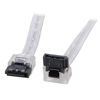 

24inch 180 to 90 degree 6Gb/s SATA3 Serial ATA DATA cable w/ latch for PC SATA 3.0 SATAIII 6Gbps HDD Hard Drive Disk/ SSD-Sliver