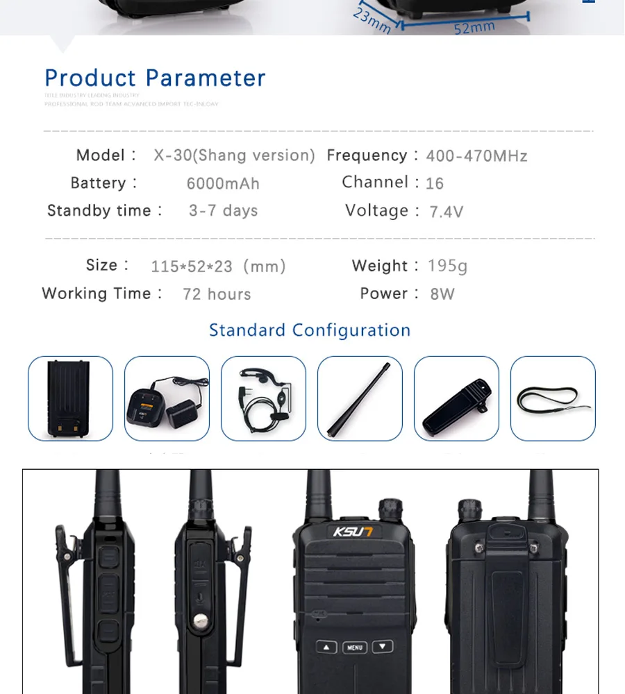 (2 шт.) KSUN X-30 портативная рация Портативный Радио 8 W высокой Мощность UHF Handheld двухстороннее Портативная радиостанция для радиолюбителя КВ