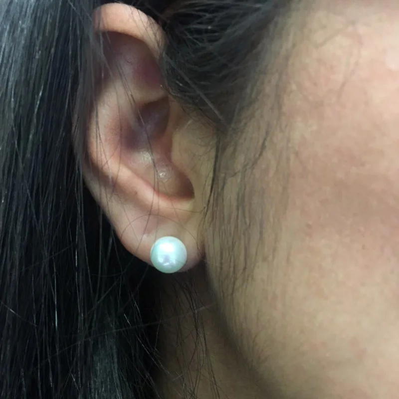 5Mm/8Mm Orecchini Di Perle In Oro Della Vite Prigioniera Delle Donne Coreano Gioielli Di Perle Parel Oorbel Orecchini Donna Aretes Perle Kolczyki Pere