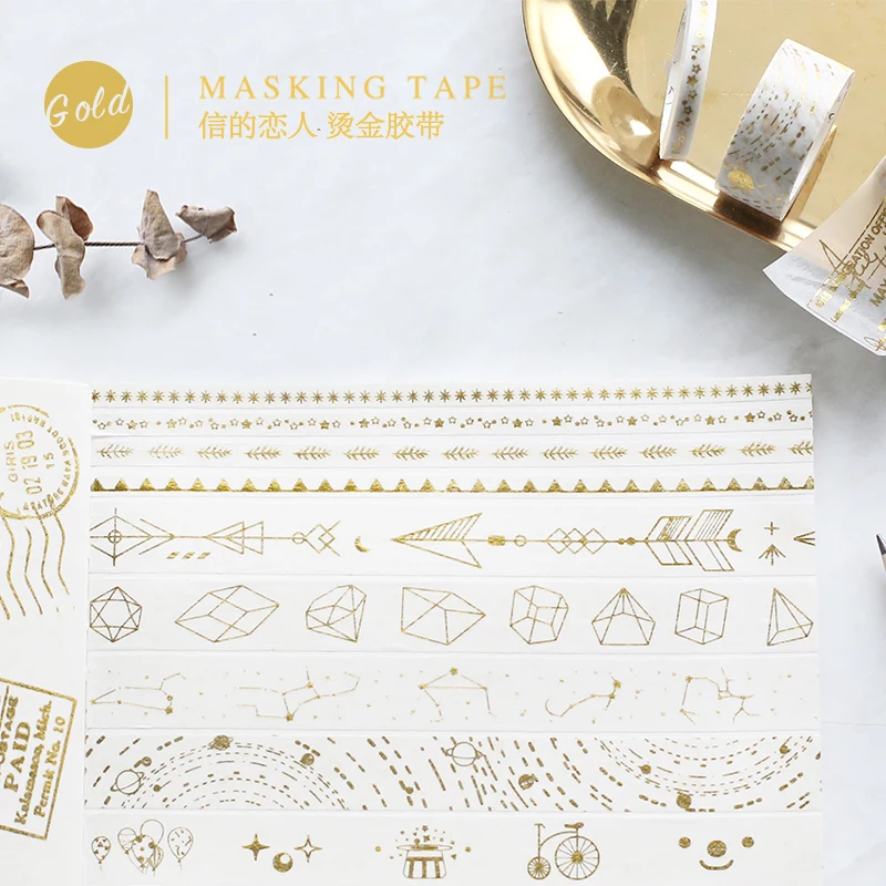 Circus Troupe Arrow Star Golding Washi Tape Adhesive Tape DIY Scrapbooking Sticker Label Masking Tape