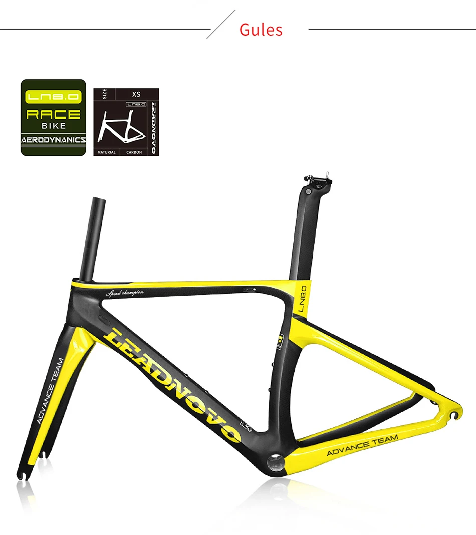 Sale LEADNOVO 2018 MTB 700C high quality ultra carbon carbon fiber bicycle frame carbon frame cycling race AERO ROAD bike frame 9