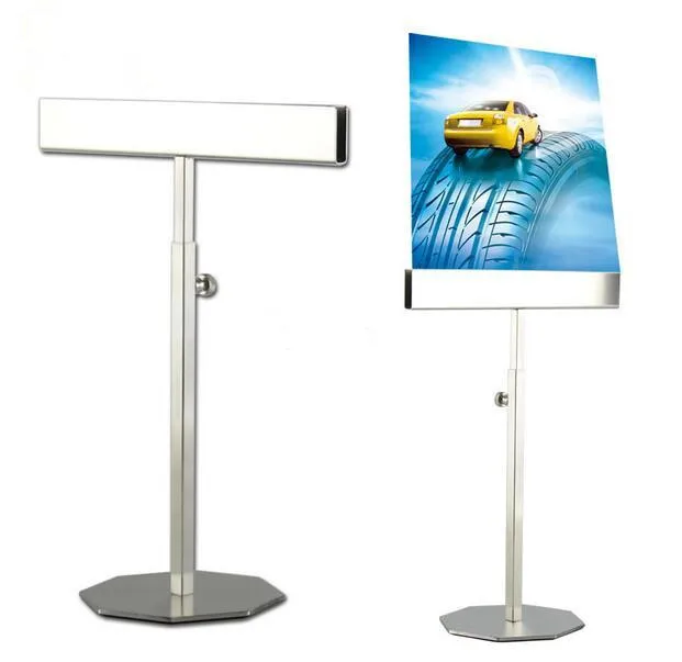 

Stainess steel poster frame display stand adjustable KT board holder menu Banner Billboard desktop Double-side display rack