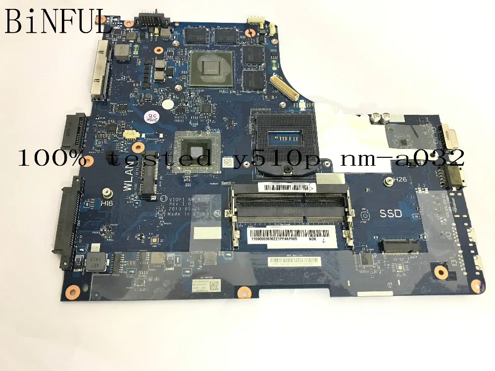 BiNFUL 100% عالية الجودة VIQY1 NM-A032 REV: 1.0 لينوفو Y510P اللوحة المحمول مع على مجلس GT755 2 GB فيديو بطاقة BiNFUL 100% عالية الجودة VIQY1 NM-A032 REV: 1.0 لينوفو Y510P اللوحة المحمول مع على مجلس GT755 2 GB فيديو بطاقة