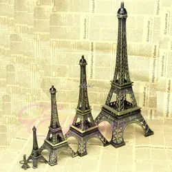 Бронзовый тон Париж Эйфелева башня Статуэтка Статуя Винтаж сплава модели декора 3 размера N24 Прямая поставка