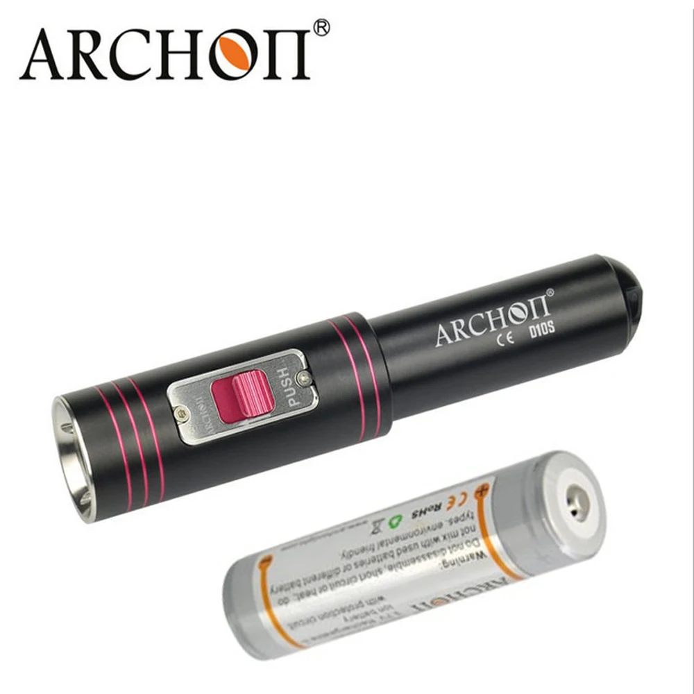 

ARCHON D10S W16S Diving Flashlight 100% Original Cree XM-L U2 LED 860 Lumens Diving Torch diving lights Diving + battery