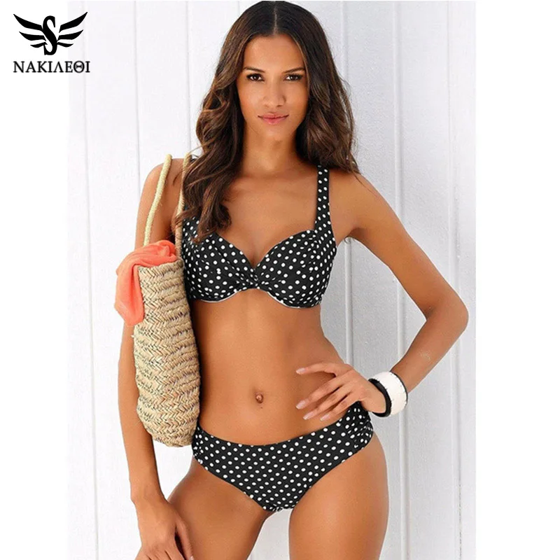 NAKIAEOI Sexy Push Up Bikini Brazilian Swimwear Women Swimsuit 2018 New Bandage Solid Beach Bathing Suit Swim Wear Swimming S~XL