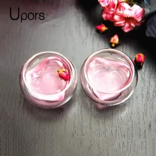 UPORS Мини Стеклянная чайная чашка с двойными стенками, изолированные чайные чашки, термостойкие китайские чайные чашки ручной работы, 1 шт