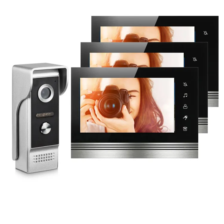 

XinSiLu 7" Wired Video Intercom Video Doorbell With IR-CUT Outdoor Camera 700TVL Visual Intercom Remote Unlock Video Door Phone