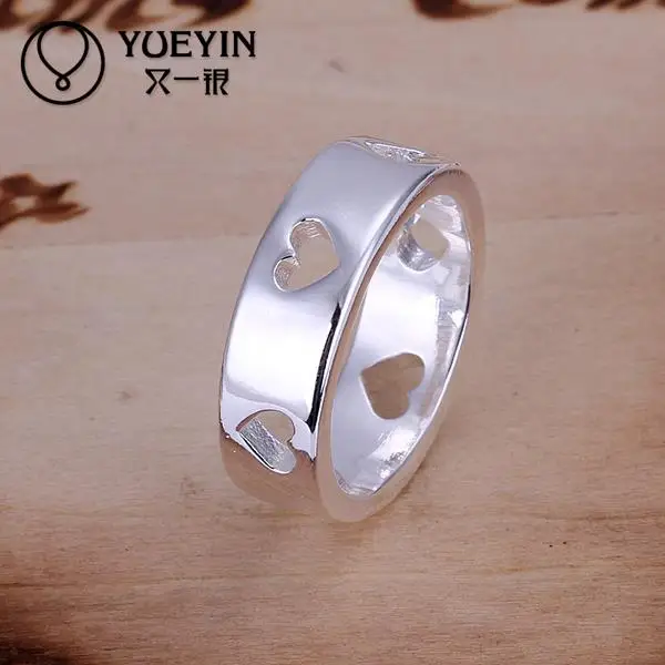 Europe New Fashion Personality Silver Plated Romantic Wedding Rings Don't Fade Hot Sale