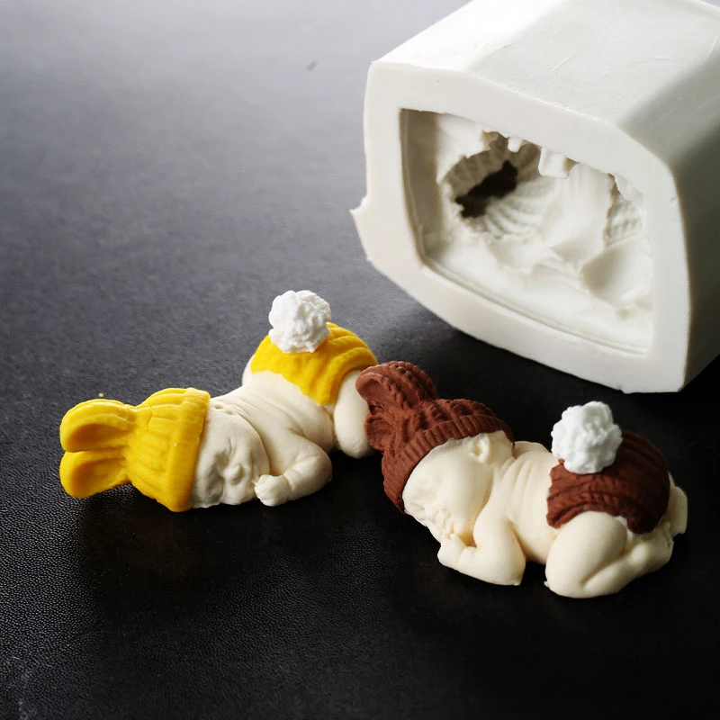 

3D детская форма для сна, силиконовая форма для помадки, искусственная форма для мыла ручной работы, инструмент для выпечки