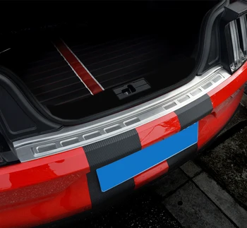 

For Ford Mustang 2015 2016 2017 Stainless Steel Outer Rear Bumper Protector Guard Plate Cover Trim 1pcs Car Styling Accessories