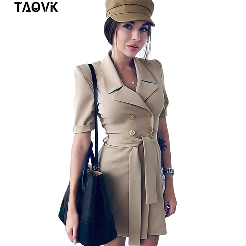 1544.52 руб. 45% СКИДКА|Женское платье пиджак TAOVK, двубортные платья с длинными рукавами и с поясом, офисная одежда-in Платья from Женская одежда on Aliexpress.com | Alibaba Group