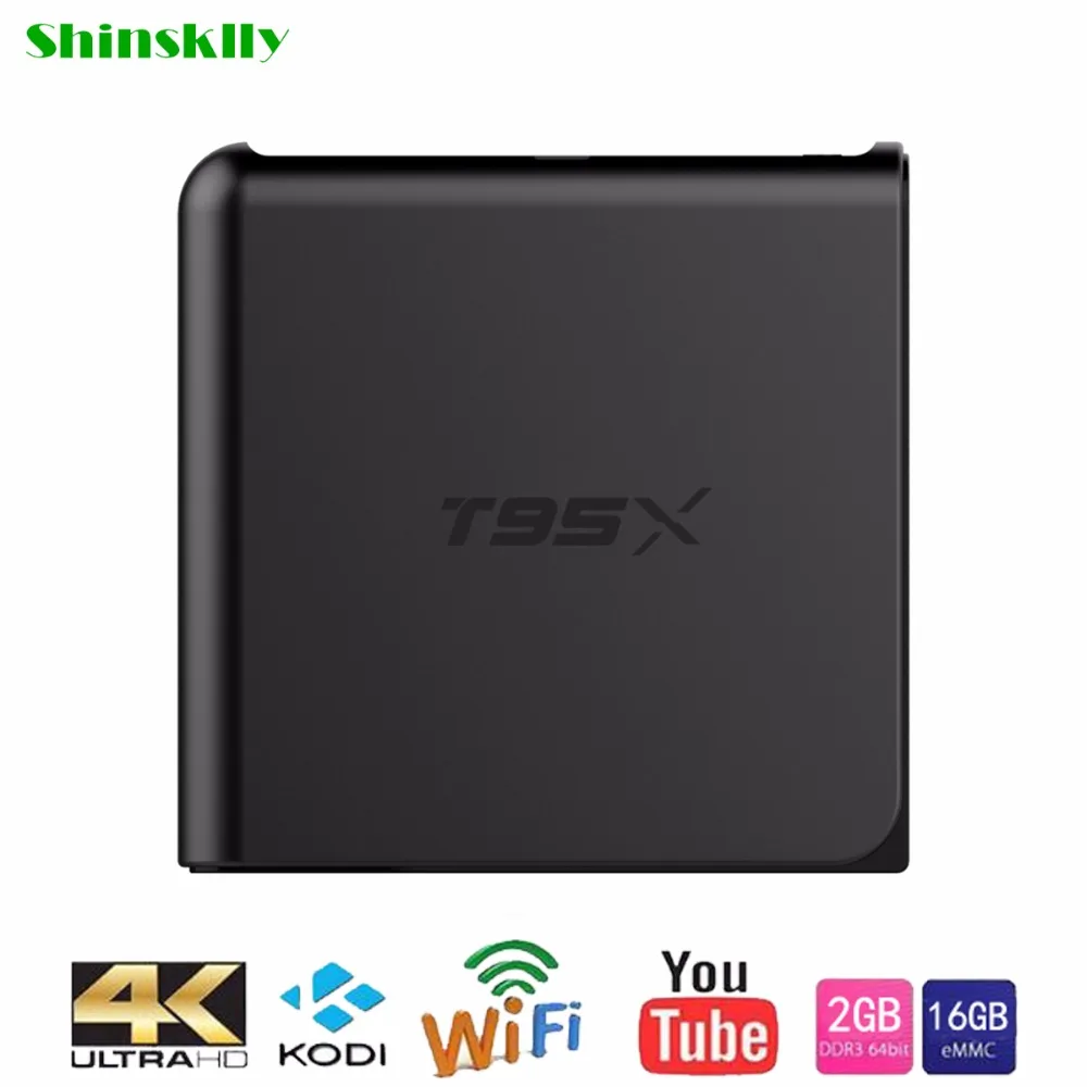 

T95X Smart Android TV Box 2G+16G Android 6.0 Amlogic S905X Quad core 64Bit WiFi HDMI Smart Set-Top Box 4K HD Media Player PK X96
