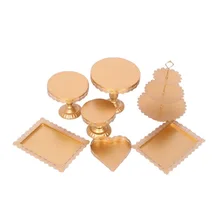 7 шт. Casamento de Cristal Fantasia Висячие Atacado Conjunto Carrinho Do Bolo de Ouro