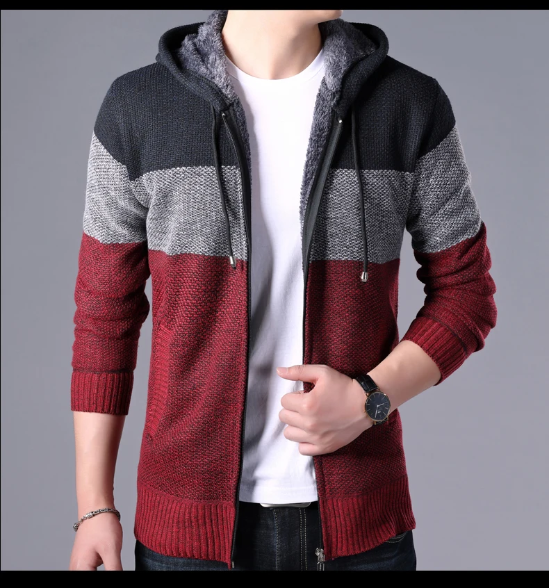 Осенне-зимние мужские свитера лоскутный вязаный кардиган Мужская толстовка трикотажная брендовая одежда мужской кардиган Masculino свитер