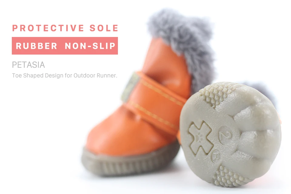 PETASIA Pet Dog Shoes Winter 4pcs set Small Medium Dogs Boots Cotton Waterproof Anti Slip XS XL Shoes for Pet Product ChiHuaHua select_960px details Non-slip Rubber Protective Sole 2