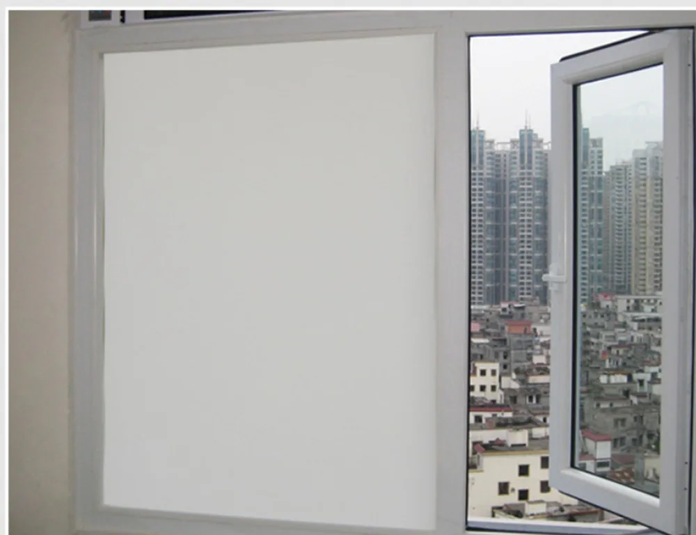 Privacy Window Film Matte White Window Film Frosted Window Film Static Cling Glass Film Non Adhesive Window Film for Home (10)