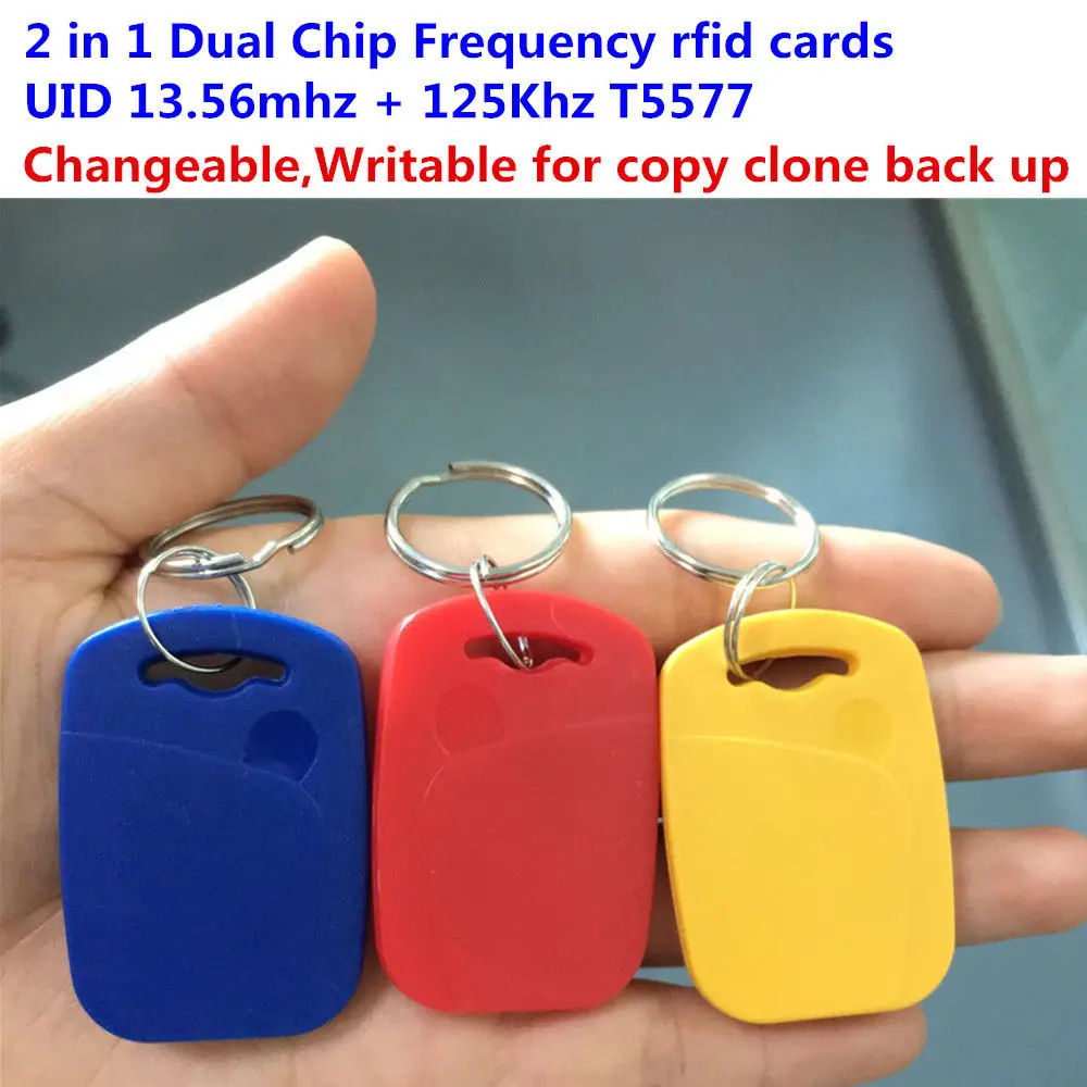RFID 13 56 МГц 1K UID сменный и T5577 125 кГц двойной чип частота IC/ID ключ тег|IC/ID карты| |
