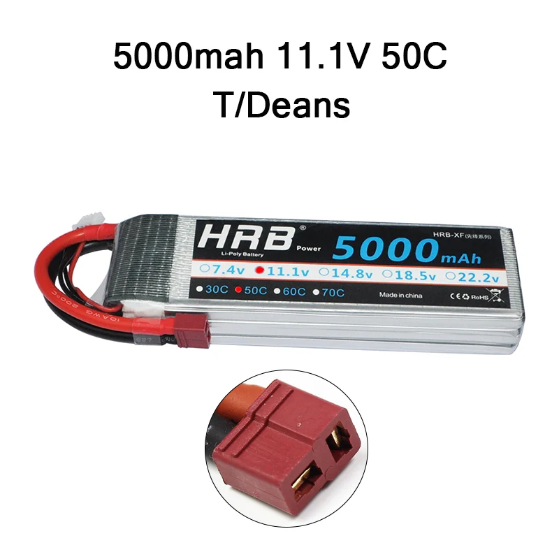 Распродажа аккумулятор hrb Lipo 2 S 3 S 4S 5S 6 S 7,4 V 11,1 V 14,8 V 1500 mah 2200 mah 3300 mah 4200 mah 5000 mah 5200 mah 6000 mah Батарея - Цвет: 3S 5000mah 50C Tplug