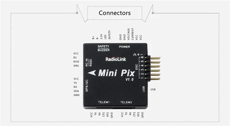 Radiolink Mini PIX F4 Контроллер полета MPU6500 w/TS100 M8N gps UBX-M8030 для радиоуправляемого дрона FPV Racing Multirotor DIY аксессуары