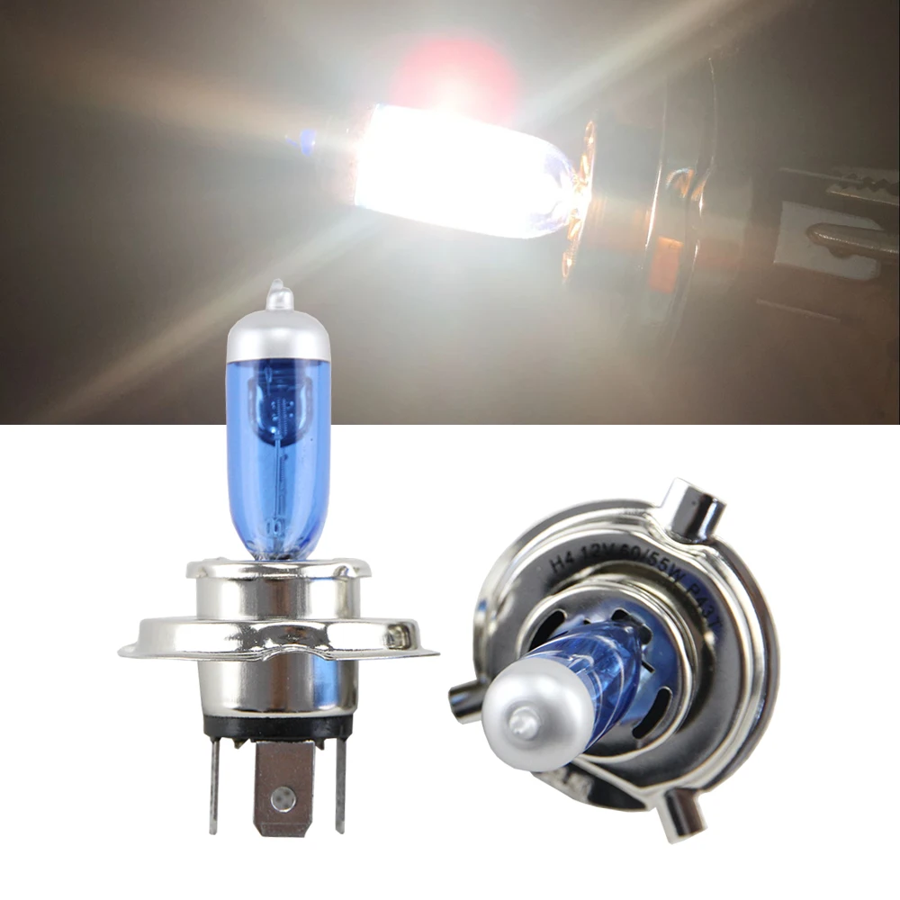 2pcs H4 Halogen Headlights Bulbs H4 55W High Low Beams warm white 4300k