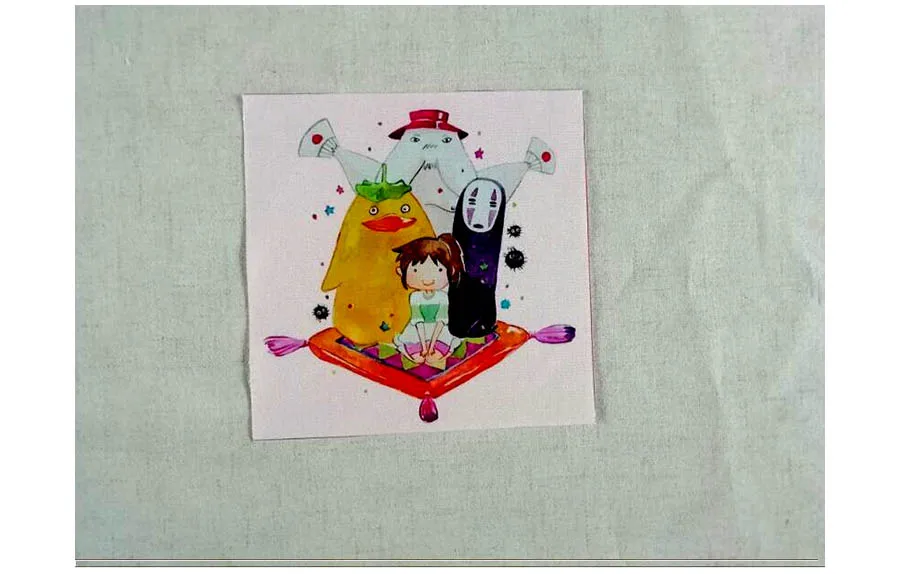 Хлопковая холщовая ткань мультфильма Хаяо миядзяки; серии лоскутное diy швейная ткань Ремесленная Украшение для детской комнаты 15x15 см D30