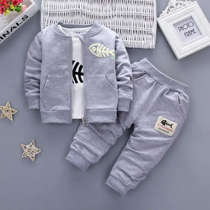 

2019 New Style Baby Boy Girls Clothes Red Navy Blue Grey Minion Coat+T-Shirt+Pants 3PCS Kids Baby Girl Boys Clothing Sets